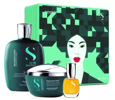 ALFAPARF MILANO Подарочный набор Reconstruction Damaged Hair: шампунь 250 мл + маска 200 мл + масло против секущихся волос 15 мл (ALFAPARF MILANO, Уход)