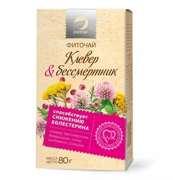 Алтэя Фиточай "Клевер и бессмертник", 80 г (Алтэя, Травяные чаи)