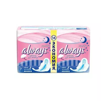 Always Прокладки Ультра сенситив найт дуо 14 шт (Always, Ultra Sensitive)