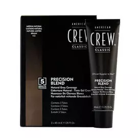 American Crew Precision Blend Краска для седых волос натуральный оттенок 4/5 3х40 мл (American Crew, Камуфляж седины)