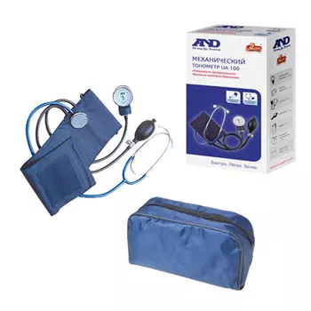 AND Тонометр UA-100 механический со встроенным стетоскопом (AND, Тонометр механический)