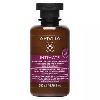 Apivita Мягкая очищающая пенка для интимной гигиены с алоэ и прополисом, 200 мл (Apivita, Intimate Care)