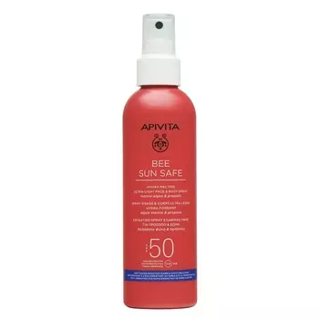 Apivita Солнцезащитный тающий ультра-легкий спрей для лица и тела SPF50, 200 мл (Apivita, Bee Sun Safe)