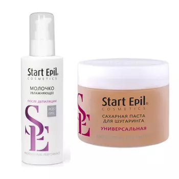 Aravia Professional Start Epil Комплект Паста сахарная для депиляции "Универсальная" 400 гр + Молочко увлажняющее с экстрактом бело (Aravia Professional, Spa Депиляция)