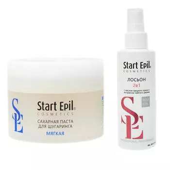 Aravia Professional Start Epil Комплект Сахарная паста для депиляции "Мягкая" 200 гр + Лосьон «2 в 1» против вросших волос и замедл (Aravia Professional, Spa Депиляция)