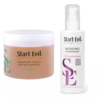 Aravia Professional Start Epil Комплект Сахарная паста для депиляции "Средняя" 400 гр + Молочко увлажняющее с экстрактом белого лотоса и протеинами шелка 160 мл (Aravia Professional, Spa Депиляция)