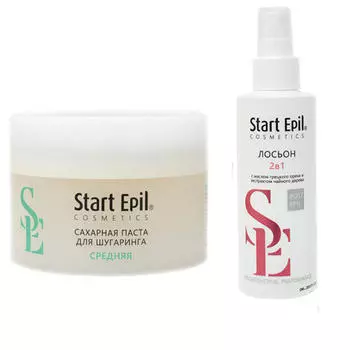 Aravia Professional Start Epil Комплект Паста для шугаринга "Средняя", 200 гр + Лосьон «2 в 1» против вросших волос и замедления их роста, 160 мл (Aravia Professional, Spa Депиляция)