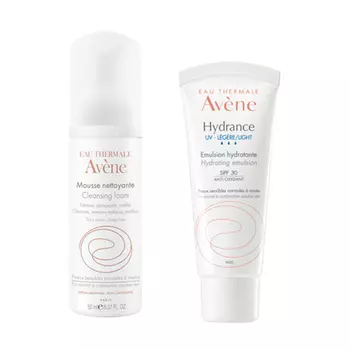 Avene Набор Эмульсия UV20 Лежер SPF 30, 40 мл + Очищающая пенка 50 мл (Avene, Hydrance)