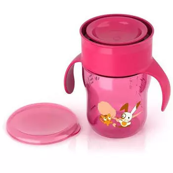 Avent Чашка-поильник 260мл, 9 мес+ (голубая, розовая) (Avent, Детская посуда)