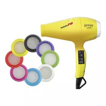 Babyliss Фен Luminoso, 2100 Вт, 2 насадки, желтый (Babyliss, Фены)