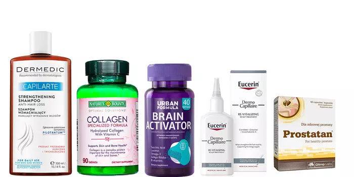 Beauty сеты Набор "Для мужского здоровья": коллаген + комплекс для памяти + комплекс для простаты + средства при выпадении волос (Beauty сеты, Поддержка организма)