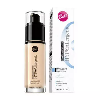 Bell Флюид Матирующий Гипоаллергенный Mat&amp;soft Make-up 30 мл (Bell, Hypoallergenic)