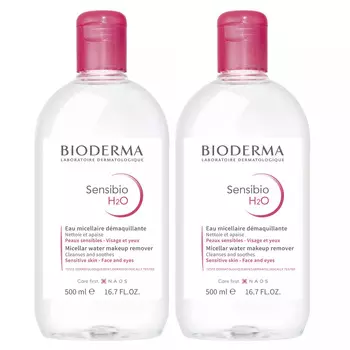 Bioderma Набор: мицеллярная вода H2O, 2х500 мл (Bioderma, Sensibio)