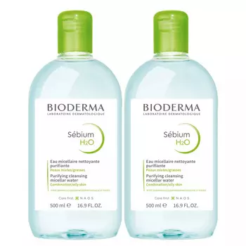 Bioderma Мицеллярная вода для жирной и проблемной кожи, 2х500 мл (Bioderma, Sebium)