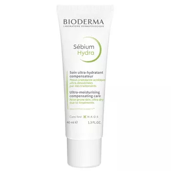 Bioderma Увлажняющий крем Hydra для пересушенной кожи с воспалениями, 40 мл (Bioderma, Sebium)