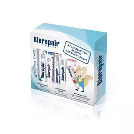Biorepair Набор зубных паст Семейный с Kids земляника, 1 шт (Biorepair, Уход за зубами)