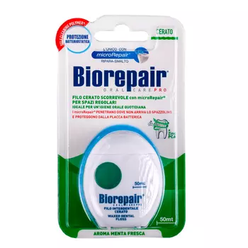 Biorepair Зубная нить с воском комплексная защита Waxed Floss, 50м (Biorepair, Уход за зубами)