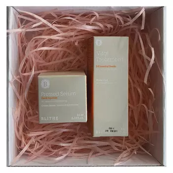 Blithe Подарочный набор «Обновление и омоложение»: обновляющая эссенция 54 мл + сыворотка-крем 22 мл, 1 шт (Blithe, Сияй)