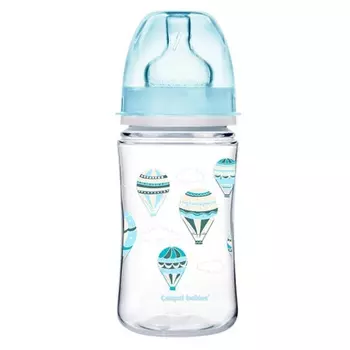Canpol Бутылочка PP EasyStart с широким горлышком антиколиковая,240 мл, 3+,In the clouds,голубой (Canpol, Бутылочки)