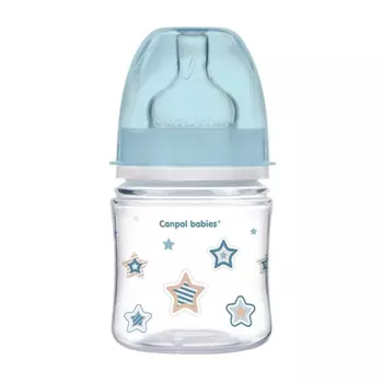 Canpol Бутылочка PP EasyStart с широким горлышком антиколиковая, 120 мл, 0+ Newborn baby, цвет: голубой (Canpol, Бутылочки)