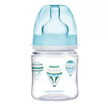 Canpol Бутылочка PP EasyStart с широким горлышком антиколиковая, 120 мл, 0+, голубая (Canpol, Бутылочки)