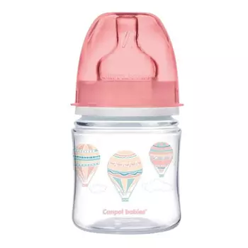 Canpol Бутылочка PP EasyStart с широким горлышком антиколиковая 120 мл, 0+, In the clouds, розовая (Canpol, Бутылочки)