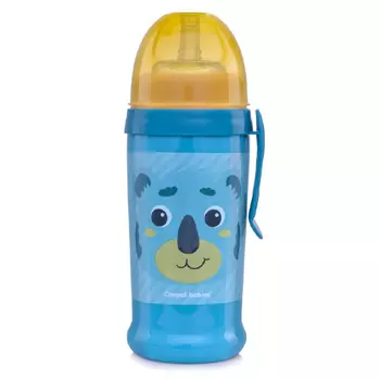 Canpol Спортивный поильник-непроливайка с трубочкой и крышкой 12+, 350 мл, бирюзовый (Canpol, Поильники)