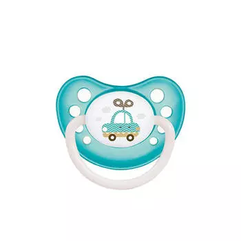 Canpol Пустышка анатомическая силиконовая, 6-18, бирюзовая 1 шт. (Canpol, Toys)