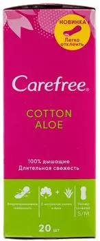 Carefree Ежедневные прокладки Cotton Aloe, 20 шт (Carefree, На каждый день)