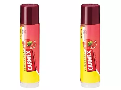 Carmex Набор Бальзам для губ с ароматом граната с защитой SPF15 4,25 гр*2 штуки (Carmex, Lip Balm)