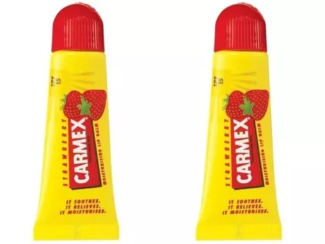 Carmex Набор Бальзам для губ с ароматом клубники с защитой SPF15 10 гр*2 штуки (Carmex, Lip Balm)