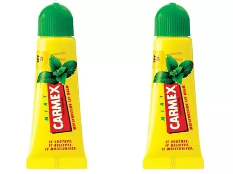 Carmex Набор Бальзам для губ с ароматом мяты с защитой SPF15 10 гр*2 штуки (Carmex, Lip Balm)