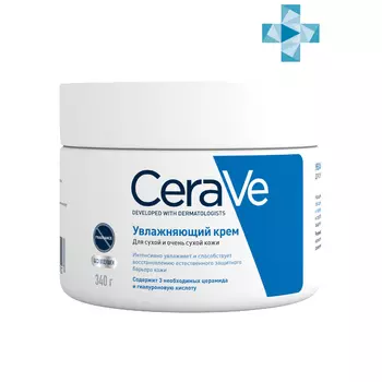 CeraVe Увлажняющий крем для лица и тела с церамидами для сухой и очень сухой кожи, 340 мл (CeraVe, Увлажнение кожи)