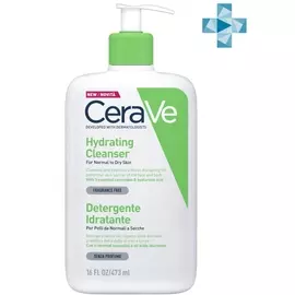 CeraVe Увлажняющий очищающий крем-гель с церамидами для нормальной и сухой кожи лица и тела, 473 мл (CeraVe, Очищение кожи)