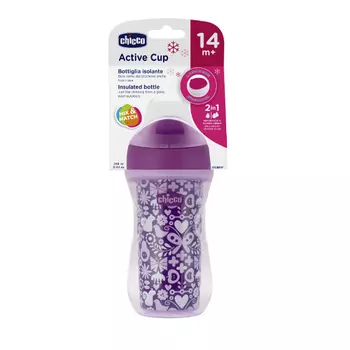 Chicco Чашка-поильник Active Cup (носик ободок) 14+, 266 мл (Chicco, Посуда)