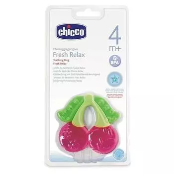 Chicco Прорезыватель Fresh Relax "Вишня" ,4мес.+, охлаждающий (Chicco, Прорезыватели)