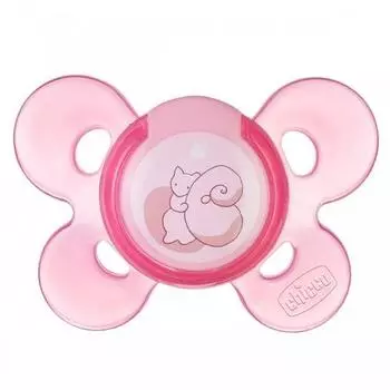 Chicco Пустышка Physio Comfort ,1шт. ,0-6мес.+, силикон, "Белочка" (Chicco, Пустышки)