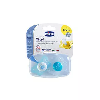 Chicco Пустышка силиконовая для принца от 0 до 2 месяцев, 2 шт (Chicco, Пустышки)