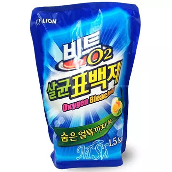Cj Lion Кислородный отбеливатель Beat O2 порошок мягкая упаковка 1.5 кг (Cj Lion, Стирка Cj Lion)