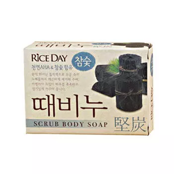 Cj Lion Riceday Мыло туалетное с эффектом скраба Древесный уголь 100 г (Cj Lion, Мыло Cj Lion)