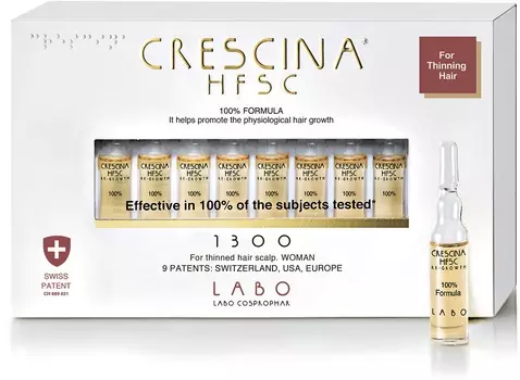 Crescina 1300 Лосьон для стимуляции роста волос в ампулах для женщин №20 (Crescina, Crescina 1300)