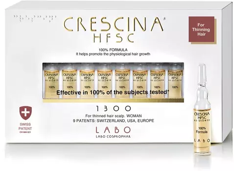 Crescina 1300 Лосьон для стимуляции роста волос в ампулах для женщин №40 (Crescina, Crescina 1300)