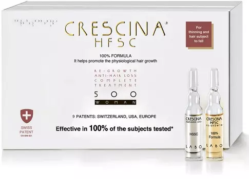 Crescina 500 Комплекс для женщин: лосьон для стимуляции роста волос №10+ лосьон против выпадения волос №10 (Crescina, Crescina 500)