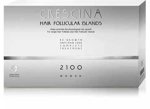Crescina Комплекс для женщин Follicular Islands 2100 (лосьон для стимуляции роста волос №20 + лосьон против выпадения волос №20) (Crescina, Crescina 2100)