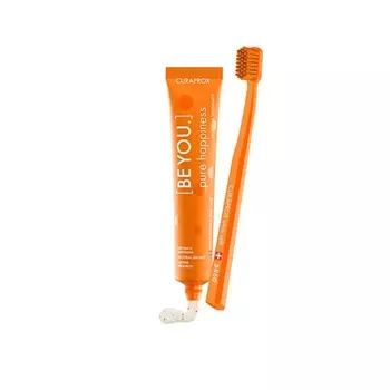 Curaprox Набор зубная паста "Чистое счастье" со вкусом персик-абрикос 90 мл + ультрамягкая зубная щетка 1 шт (Curaprox, Наборы)