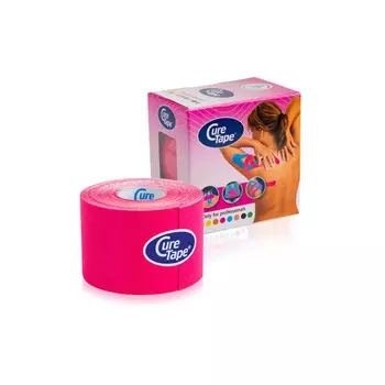 Cure Tape Тейп Classic, хлопок 5 см * 5 м, розовый (Cure Tape, Classic)