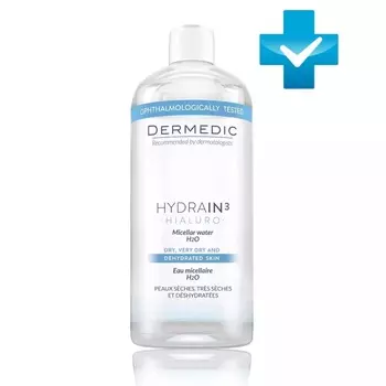 Dermedic Мицеллярная вода Гидреин 3 Гиалуро Hialuro Micellar Water H20, 500 мл (Dermedic, Hydrain3)