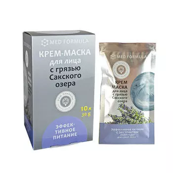 Дом природы Крем-маска “Эффективное питание” для сухой кожи 30 гр х 10 шт (Дом природы, Маски на основе грязи Сакского озера)