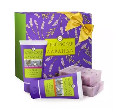 Дом природы Подарочный набор Крымская лаванда № 1: Крем для рук "Бережная защита" 70 гр. + Мыло натуральное Крымская лаванда 100 гр + Крем для ног "Интенсивное питание" 100 гр (Дом природы, Наборы)