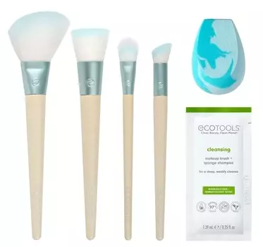 ECO TOOLS Подарочный набор кистей и спонж для макияжа Ready, Set, Glo (ECO TOOLS, Holiday Collection)